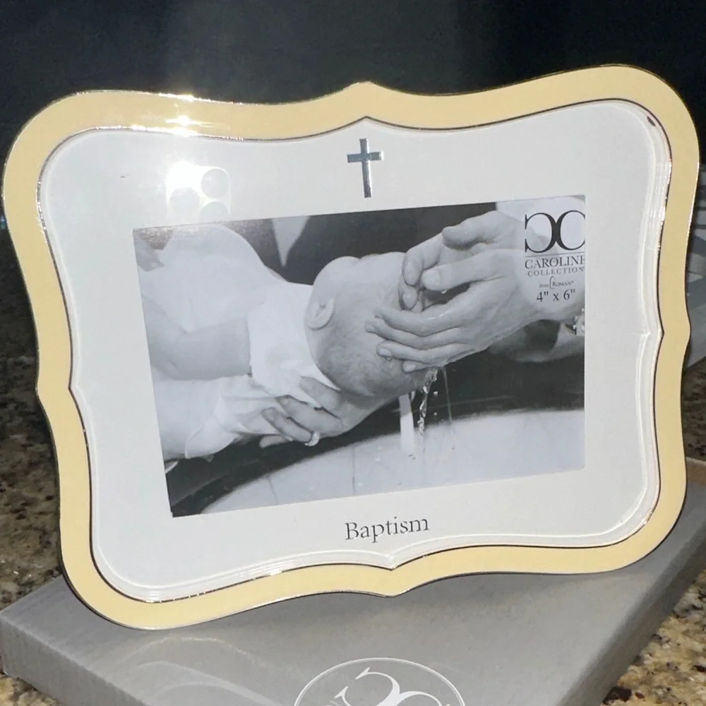 Elegant silver plated Baptism frame